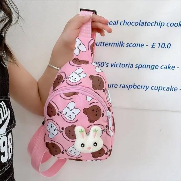 Girl's Chest Bag, Cute Rabbit Fashion Casual Satchel Bag - Picture 2 of 3